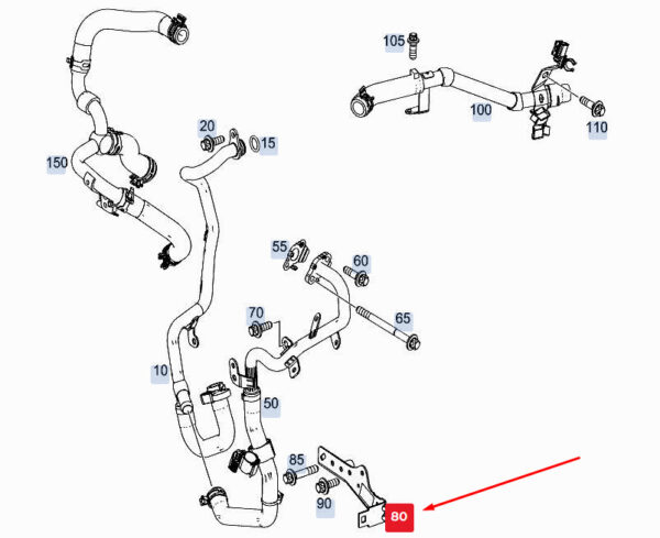A6542003400 - New MERCEDES-BENZ GLE W167 Water Line To Crankcase Bracket A6542003400