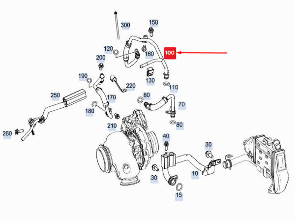 A6542030002 - New MERCEDES-BENZ GLE W167 Engine Water Line A6542030002