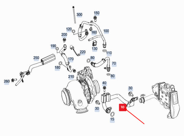 A6542031602 - Mercedes-Benz GLE W167 Engine Water Line A6542031602 NEW ORIGINAL
