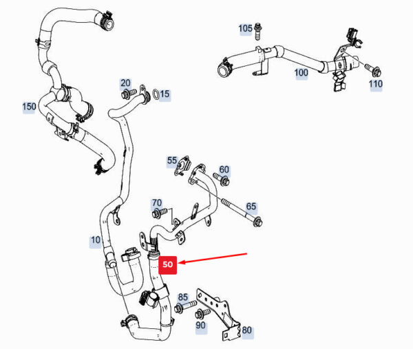A6542032801 - NEW MERCEDES-BENZ GLE W167 ENGINE COOLANT LINE A6542032801