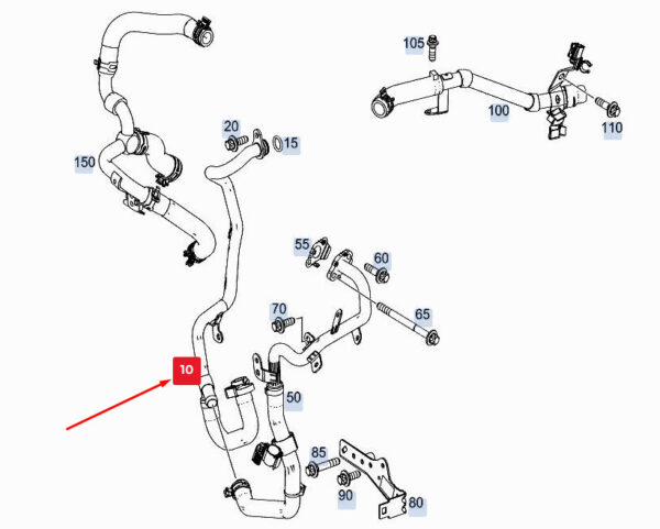 A6542032901 - NEW MERCEDES-BENZ GLE W167 ENGINE COOLANT LINE A6542032901
