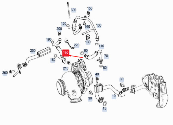 A6542033700 - New MERCEDES-BENZ GLE W167 Turbine Coolant Line A6542033700