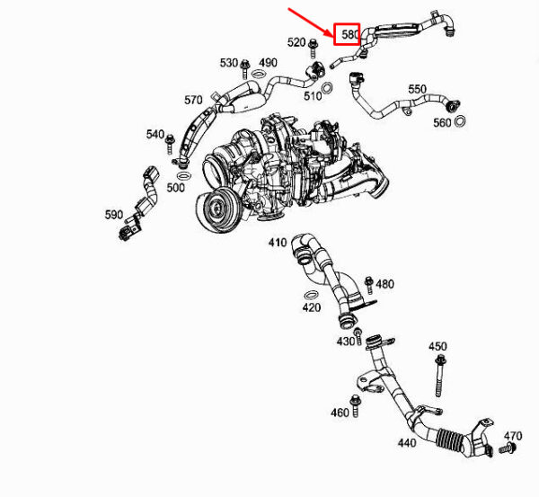 A6542037800 - NEW MERCEDES-BENZ GLE W167 ENGINE COOLANT LINE A6542037800