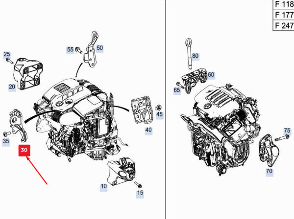 A6542230041 - New Mercedes-Benz GLE W167 Front Engine Lift Eye A6542230041 Genuine