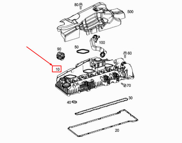 A6560106901 - Mercedes-Benz S W222 Engine Cylinder Head Cover A6560106901 NEW GENUINE