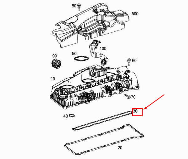 A6560160500 - Mercedes-Benz S W222 Cylinder Head Lid Mold Gasket A6560160500 NEW GENUINE