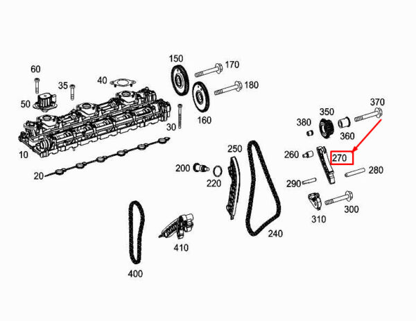 A6560500401 - MERCEDES-BENZ S W222 Engine Chain Sliding Rail A6560500401 NEW GENUINE