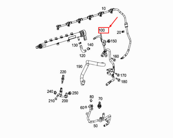 A6560700332 - Mercedes-Benz S W222 Fuel Line A6560700332 NEW ORIGINAL