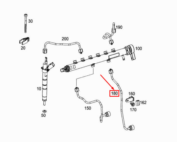 A6560704000 - Mercedes-Benz S W222 Fuel Pressure Line A6560704000 NEW ORIGINAL