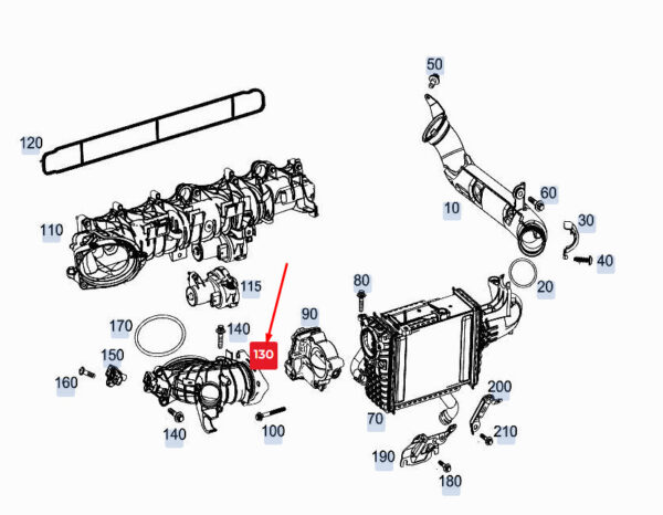 A6560900137 - NEW MERCEDES-BENZ S W222 ENGINE CHARGE AIR PIPE A6560900137