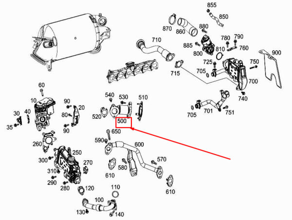 A6561400160 - NEW MERCEDES-BENZ S W222 EGR LINE A6561400160