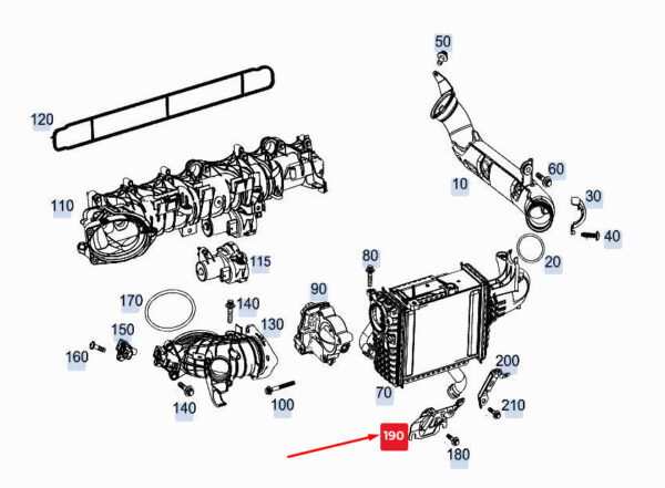 A6561410040 - New MERCEDES-BENZ S W222 Charge Air Cooler Bracket A6561410040