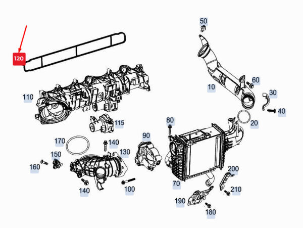 A6561410400 - Mercedes-Benz S W222 Intercar Air Distributor Mold Gasket A6561410400 NEW Original