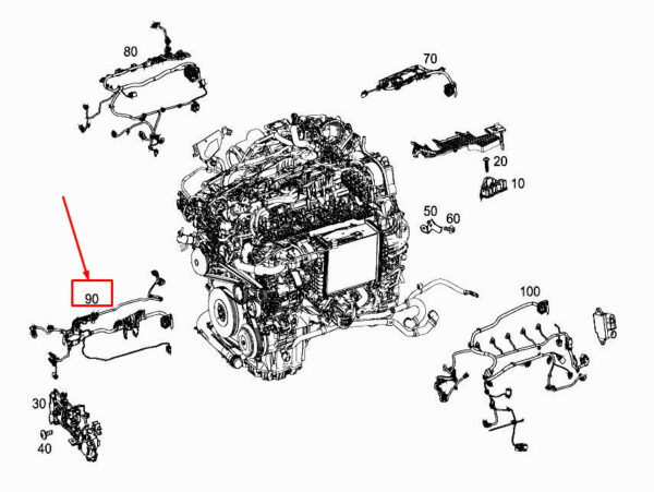 A6561506800 - New MERCEDES-BENZ S W222 Engine Wiring Harness A6561506800