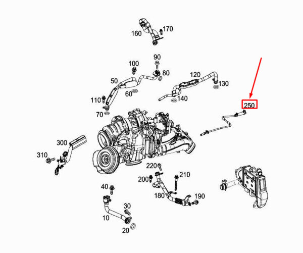 A6562000258 - NEW MERCEDES-BENZ S W222 ENGINE EXHAUST LINE A6562000258 GENUINE
