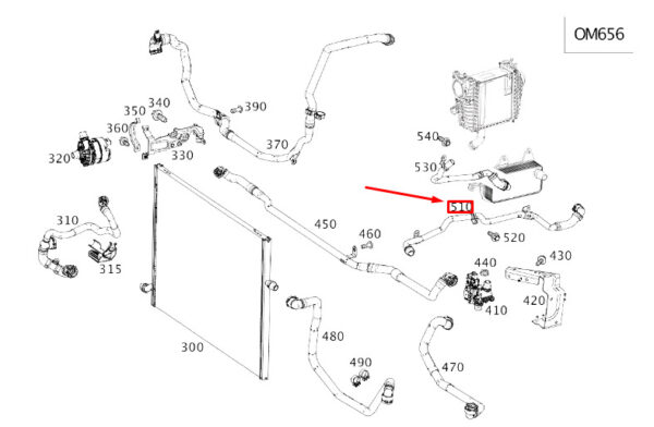 A6562030000 - NEW MERCEDES-BENZ S W222 TRANSMISSION COOLER RETURN LINE A6562030000
