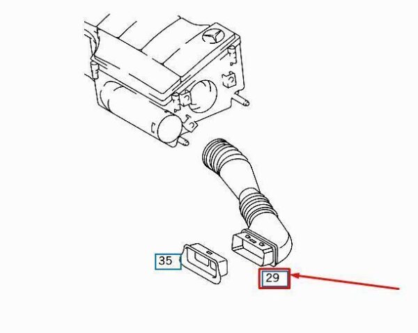 A6680940382 - Mercedes Benz A 160 170 140 Genuine Diesel Air Intake Hose A668094038