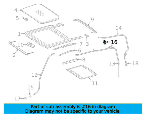 A668506224064 - Mercedes-Benz drain hose mount for rear sunroof A668506224064