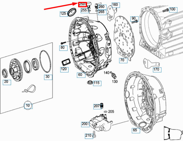 A7252709203 - NEW MERCEDES-BENZ ML W164 TRANSMISSION BREATHER A7252709203 ORIGINAL