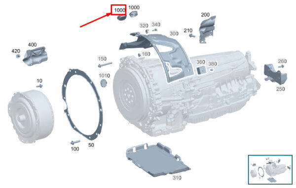 A7252716803 - MB S W223 adapter plate for motor to converter A7252716803 original part