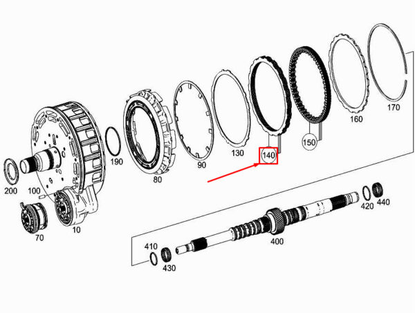 A7252720037 - Mercedes-Benz GLE W167 drive shaft outer slat ring A7252720037 NEW ORIGINAL