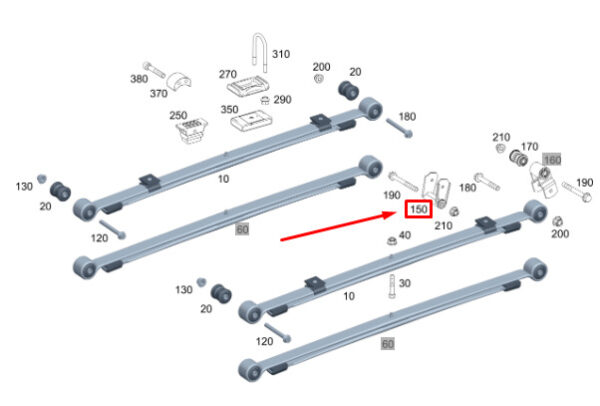 A9003200100 - Mercedes-Benz Sprinter 907 spring bracket rear A9003200100 NEW ORIGINAL
