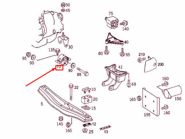 A9012421513 - MB SPRINTER 903 engine rear suspension rubber bearing A9012421513 NEW REAL