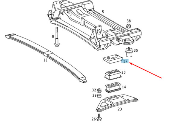 A9013220184 - NEW MB SPRINTER W903 FRONT SPRING TO FRONT RIGHT SPRING SHIM A9013220184