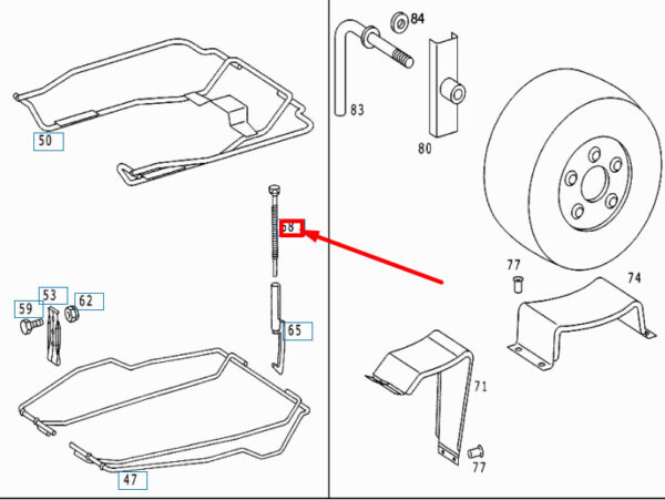 A9014030571 - NEW MERCEDES-BENZ SPRINTER W903 SPARE WHEEL CARRIER BOLT A9014030571 ORIGINAL