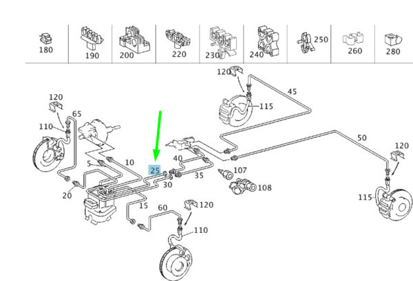A9014205128 - MERCEDES-BENZ SPRINTER W903 BRAKE LINE A9014205128 NEW GENUINE