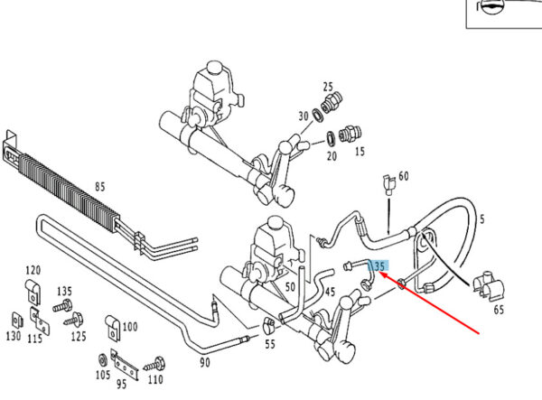 A9014602624 - NEW MERCEDES-BENZ SPRINTER W903 STEERING RETURN LINE LHD A9014602624 ORIGINAL