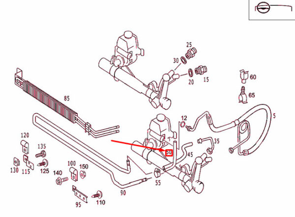 A9014662881 - NEW MERCEDES-BENZ SPRINTER 903 STEERING LOW PRESSURE HOSE A9014662881