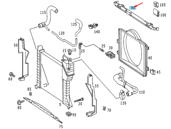 A9015050988 - NEW MERCEDES-BENZ SPRINTER W903 RADIATOR TOP COVER A9015050988 ORIGINAL