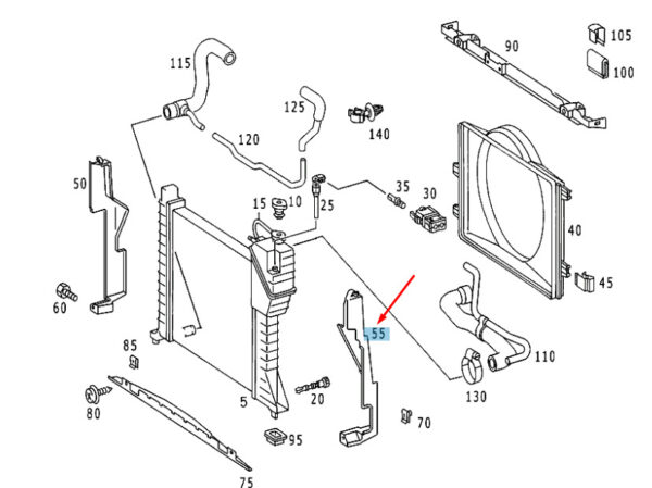 A9015051188 - New MERCEDES-BENZ SPRINTER W903 Radiator Left Cover A9015051188