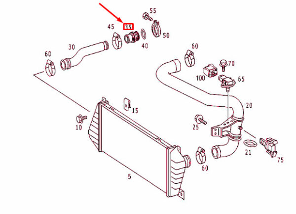 A9015280009 - NEW MERCEDES BENZ SPRINTER 903 COOLER PIPE CONNECTOR A9015280009 ORIGINAL