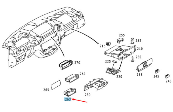 A9016890791 - NEW MB SPRINTER W903 DASHBOARD GLOVE COMPARTMENT HOUSING A9016890791 ORIGINAL