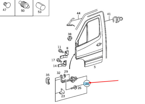 A901720071602 - NEW MERCEDES-BENZ SPRINTER W903 FRONT DOOR CHECK A901720071602 ORIGINAL