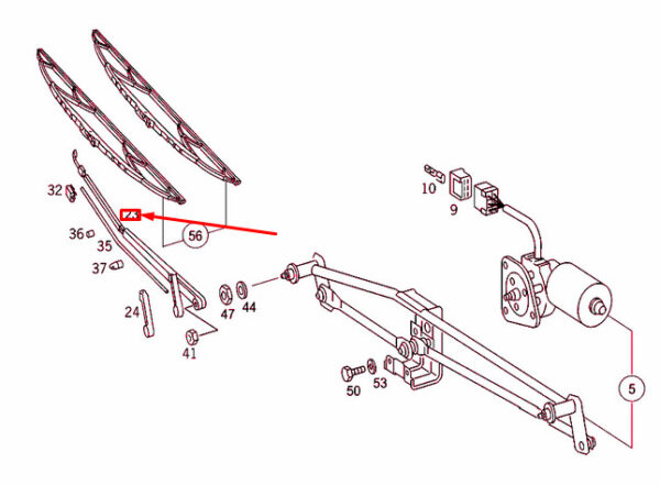 A9018200144 - NEW MB SPRINTER 903 WINDSHIELD RIGHT WIPER ARM LHD A9018200144 OEM