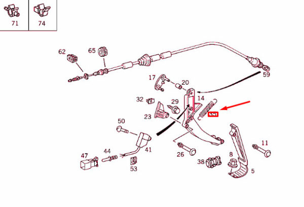 A9019930110 - New MERCEDES-BENZ E-CLASS W210 Accelerator Pedal Spring RHD A9019930110