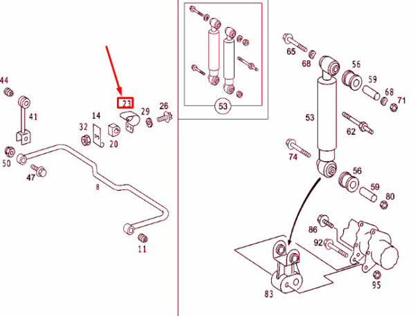 A9019950110 - NEW MERCEDES-BENZ SPRINTER 903 REAR TORSION BAR CLAMP A9019950110 ORIGINAL