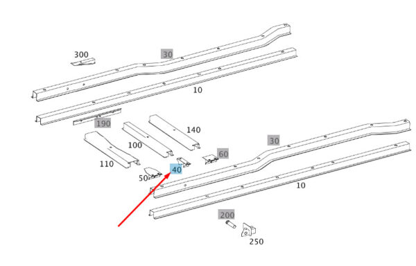 A9063100967 - NEW MB SPRINTER 906 REAR SUPPORT/LONGITUDINAL MEMBER CONSOLE A9063100967