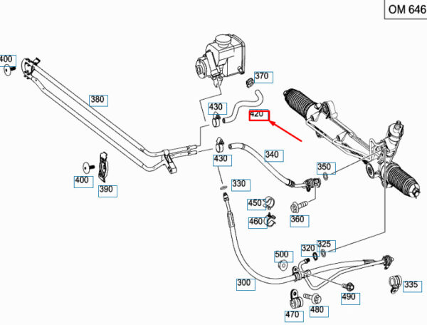 A9064660181 - NEW MB SPRINTER W906 STEERING COOLING PIPE TO OIL TANK HOSE A9064660181 ORIGINAL