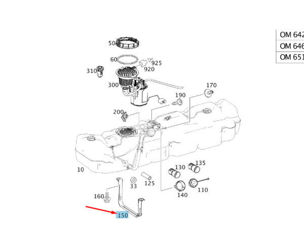 A9064700940 - NEW MB SPRINTER W906 FUEL TANK REAR TENSIONING STRAP A9064700940 ORIGINAL