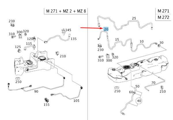 A9064709924 - NEW MB SPRINTER W906 FUEL FRONT FEED SUCTION LINE A9064709924 ORIGINAL
