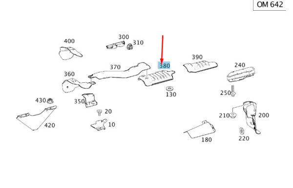A9064913830 - NEW MB SPRINTER W906 ABOVE EXHAUST MUFFLER PROTECTIVE SHEET A9064913830 ORIGINAL