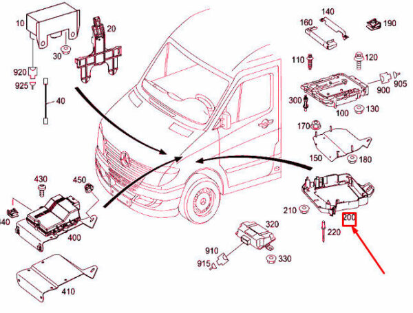 A9065451740 - OEM MERCEDES-BENZ SPRINTER 906 ENGINE CONTROL UNIT BRACKET A9065451740 GENUINE