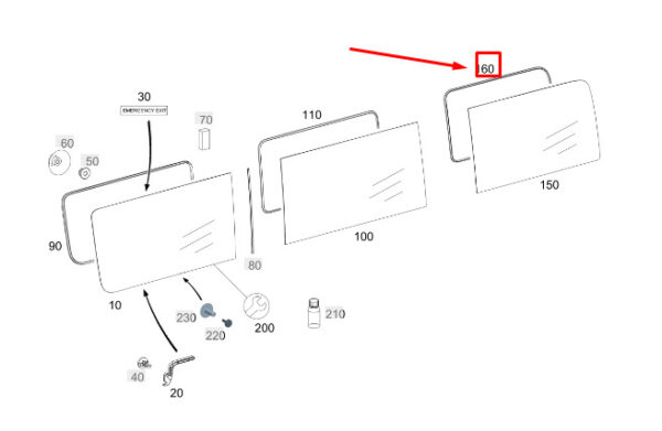 A9066713220 - MERCEDES-BENZ SPRINTER 907 REAR WINDOW SEALING FRAME A9066713220 NEW GENUINE