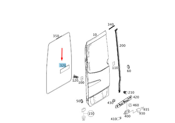 A9066820108 - MB SPRINTER W906 rear door trim lower left A9066820108 NEW ORIGINAL