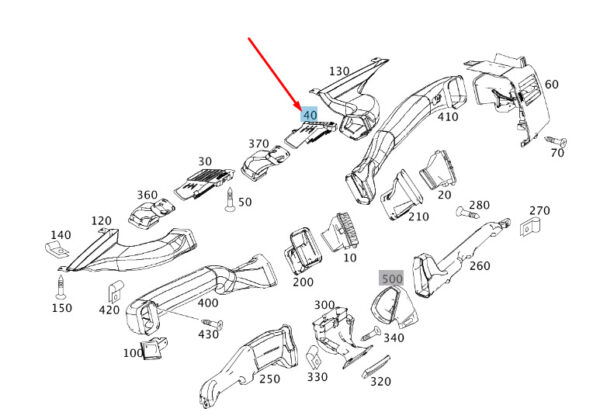 A90668904379B27 - NEW MB SPRINTER W906 FRONT LONG-RANGE NOZZLE RIGHT COVER A90668904379B27