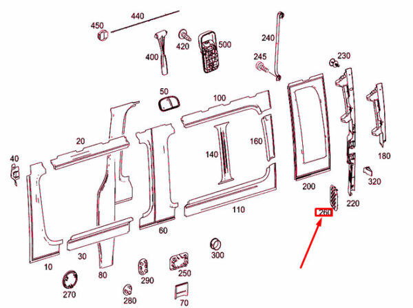 A90669209229051 - Mercedes-Benz Sprinter 906 D-Pillar Floor Cover A90669209229051 NEW GENUINE